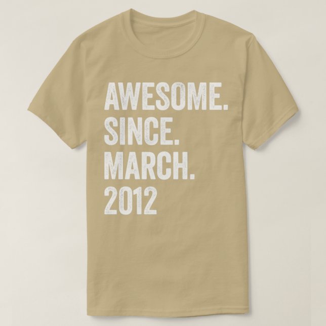 Camiseta 11 Anos Incrível Desde Março De 2012, 11 Birthday1 (Frente do Design)