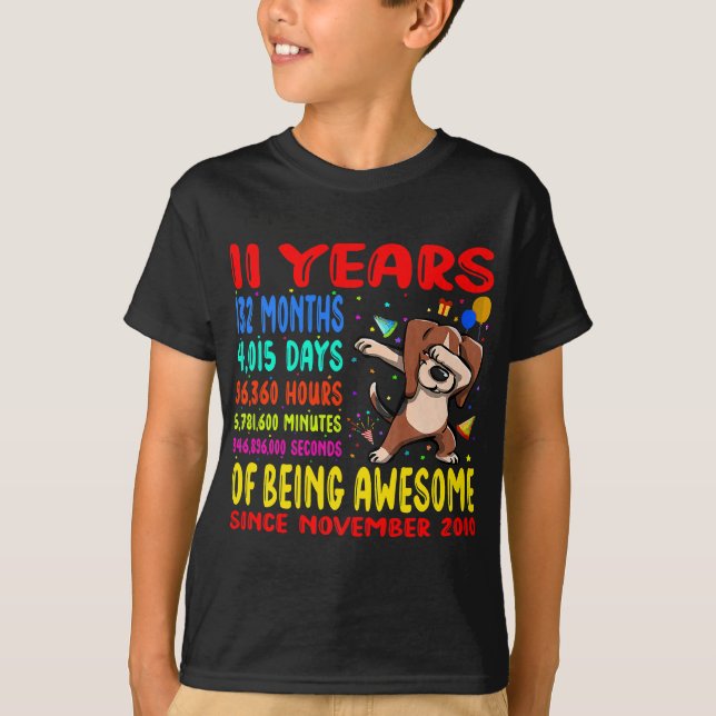 Camiseta 11 Anos Sendo Crianças De Aniversário 11 Incríveis (Frente)
