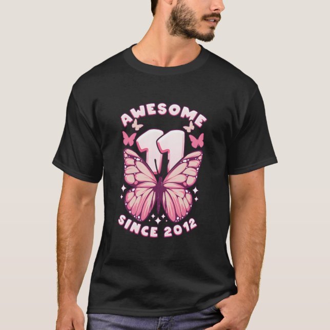 Camiseta 11 Awesome Since 2012 Butterflies (Frente)