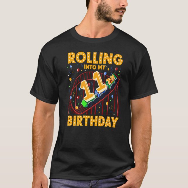 Camiseta 11 Birthda — Parque de Amusement de Rollercoaster (Frente)