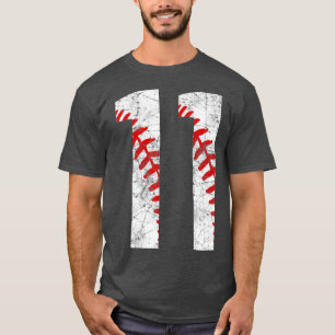 Camiseta 11 Birthday Baseball Grande Número Onze 11 Anos O
