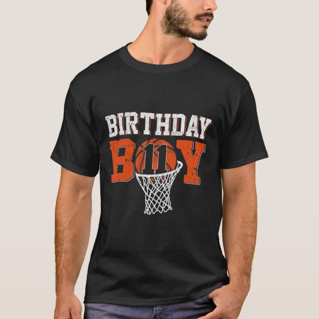 Camiseta 11 Birthday Boy Bysketbyll Com Mais De 11 Anos Bd (Frente)