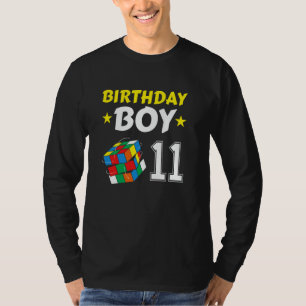 Camiseta 11 Birthday Boy Cubing Quebra-cabeça Velocidade Cu