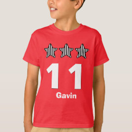 Camiseta 11 Birthday Boy Stars Grande Número Nome Personali