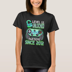 Camiseta 11 Birthday Boys Level 11 Desbloqueado Incrível 20