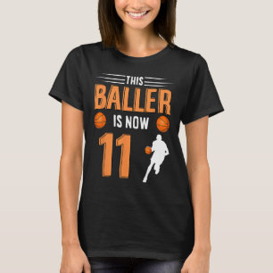 Camiseta 11 Birthday Bysketbyll - Este Byller Tem Agora 11 