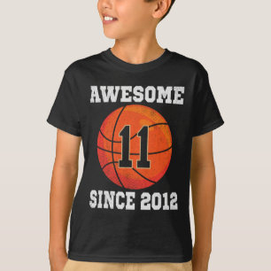 Camiseta 11 Birthday Bysketbyll Lover 11 Anos Vintag