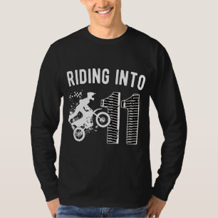 Camiseta 11 Birthday Dirt Bike Party Motocross Eleven Yea