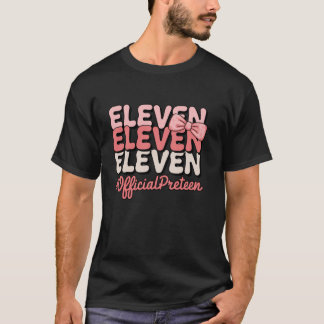 Camiseta 11 Birthday Engraçado Garota Rosa Arco Coquetel Ro