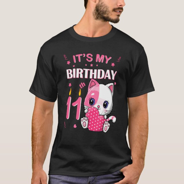 Camiseta 11 Birthday Girl Cute Outfit 11 Anos De Idade Bd (Frente)