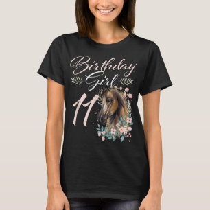Camiseta 11 Birthday Girl Horse Com Mais De 11 Anos