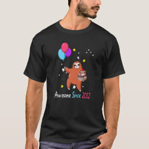 Camiseta 11 Birthday Girl Sloth Incrível Desde 2012 11 Yea