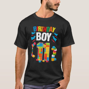 Camiseta 11 Birthday Master Builder Bu 11 Anos