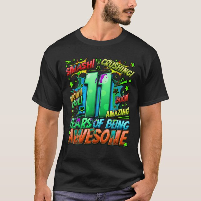 Camiseta 11 Birthday Quic Style Fantástico Desde 2012 11 Ye (Frente)
