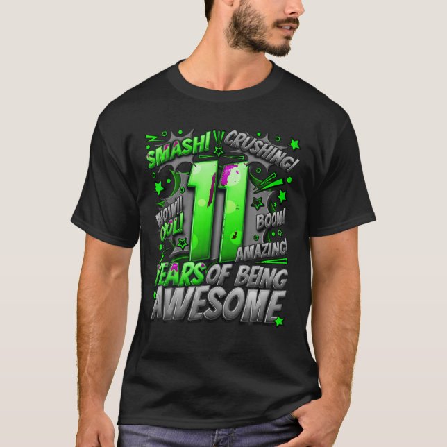 Camiseta 11 Birthday Quic Style Fantástico Desde 2012 11 Ye (Frente)