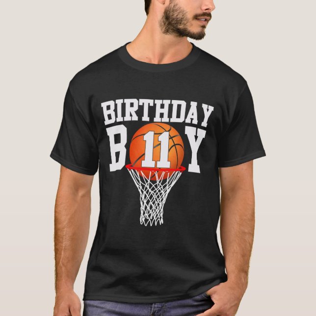 Camiseta 11 Birthday Sport Bysketbyll 11 Anos (Frente)