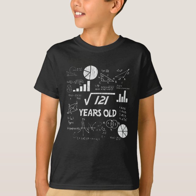 Camiseta 11 Birthday Square Root Math 11 Anos (Frente)