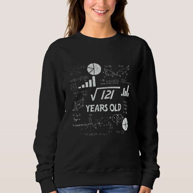 Camiseta 11 Birthday Square Root Math 11 Anos (Frente)