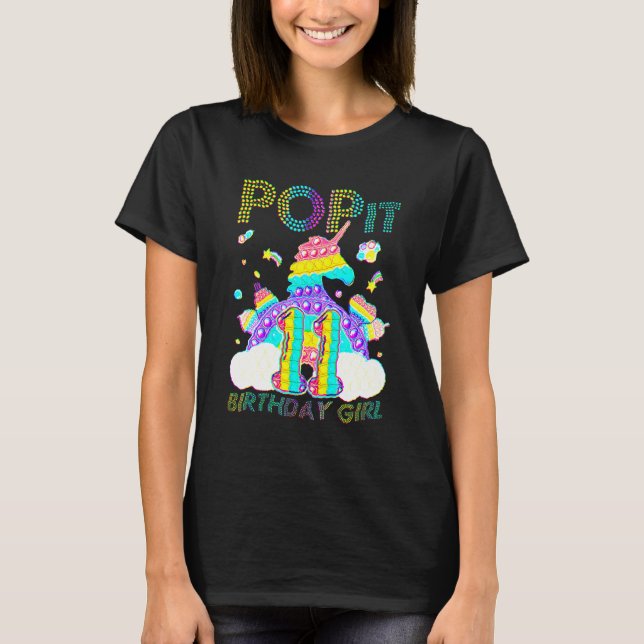 Camiseta 11 Birthday Unicorn Fidget Pop It Birthday Kid 1 (Frente)