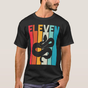 Camiseta 11 Birthday Vintage Cobra Pet Réptil 11 Y