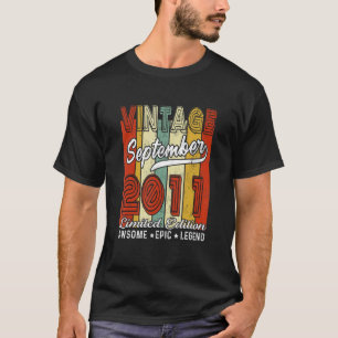 Camiseta 11 Birthday Vintage setembro de 2011 Epic Le
