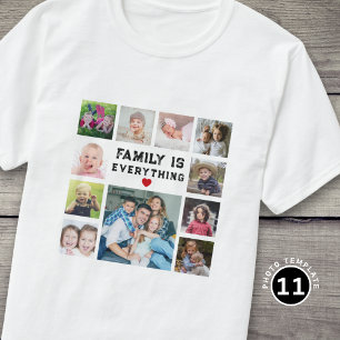 Camiseta 11 Colagem de Fotos Família É Tudo Texto Citação