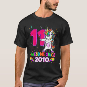 Camiseta 11 de Aniversário Brilhante do Unicórnio Bonito