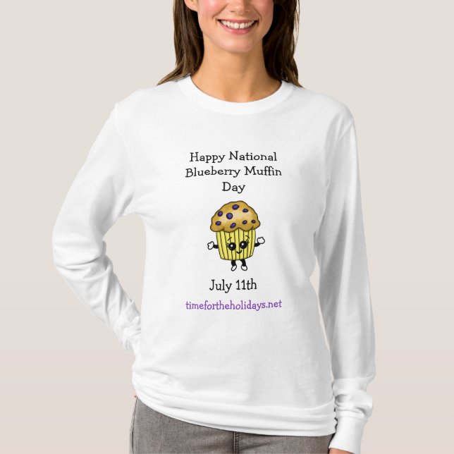 Camiseta 11 de julho do Dia Nacional do Muffin do Blueberry (Frente)
