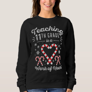 Camiseta 11 de Natal Candy Cane Work Heart 11 Formando