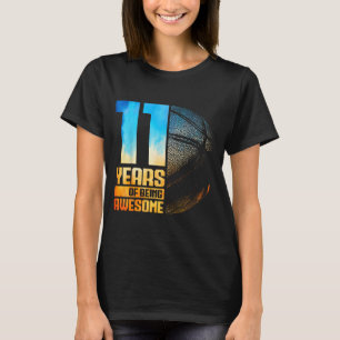 Camiseta 11 Velho Jogador de Basquete de 11 Anos Memorando