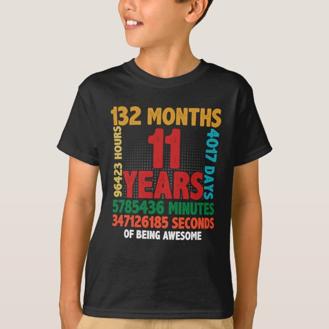 Camiseta 11 Year Of Being Awesome 11th Birthday Gift (Frente)