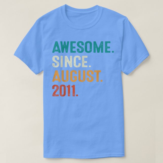 Camiseta 11 Year Old Gift Awesome Since August 2011 11th Bi (Frente do Design)