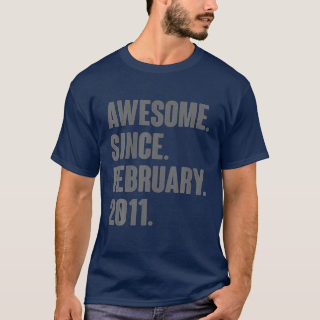Camiseta 11 Year Old Gifts - Awesome Since February 2011 11 (Frente)