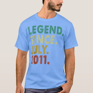 Camiseta 11 Years Old Gifts Legend Since July 2011 11th Bir