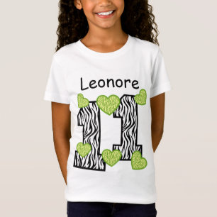 Camiseta 11o Nome feito sob encomenda 4A dos corações do