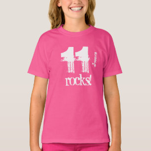 Camiseta 11o Presente de aniversário para o nome feito sob