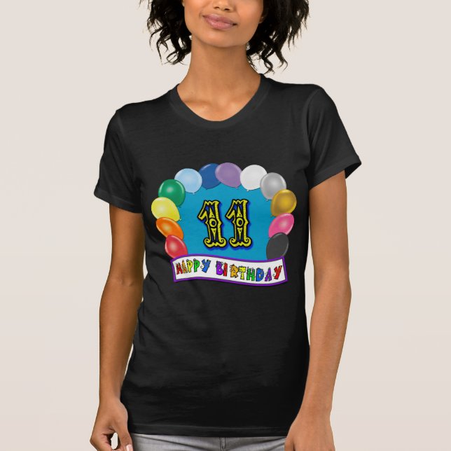 Camiseta 11o Presentes de aniversário com design Assorted (Frente)