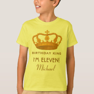Camiseta 11o Rei Costume Nome Real Coroa W29 do aniversário