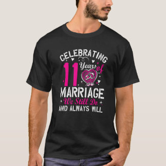 Camiseta 11th Wedding Anniversary Matching Couple Men Women