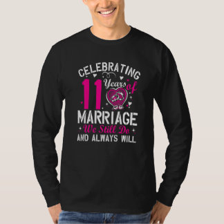 Camiseta 11th Wedding Anniversary Matching Couple Men Women