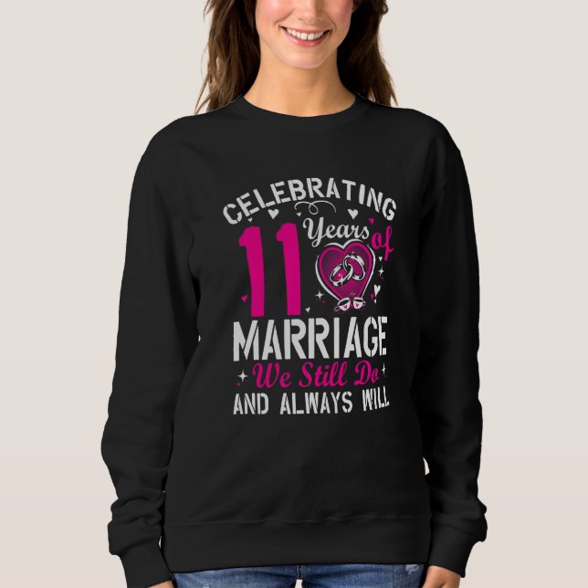 Camiseta 11th Wedding Anniversary Matching Couple Men Women (Frente)