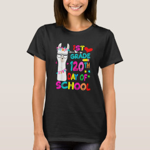 Camiseta 120º Dia De Escola Sem Problema Llama Feliz 120º D