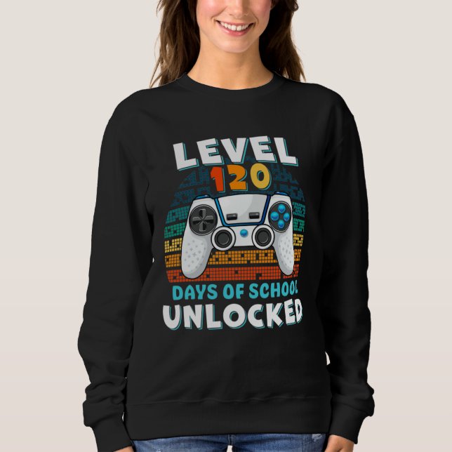 Camiseta 120 Days Of School Level Unlocked Gamer Video Game (Frente)