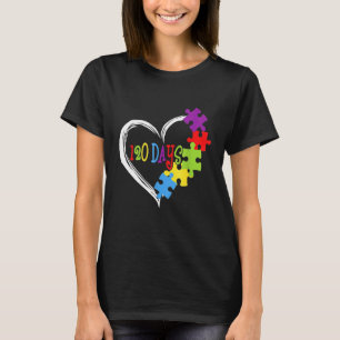 Camiseta 120 Dias Coração 120º Dia De Aula Professor Autism