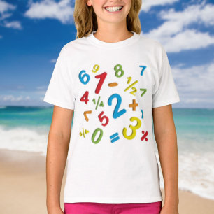 Camiseta 123 Números Matemática Colorida