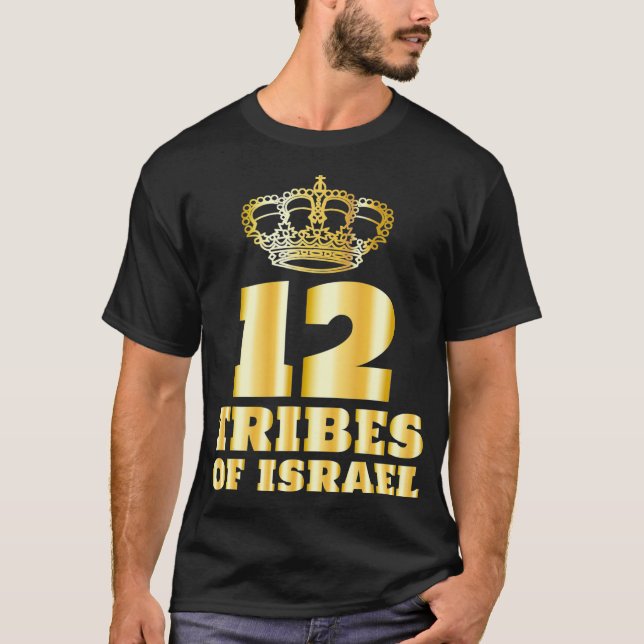 Camiseta 12 12 tribos israelitas hebraicas Yah (Frente)