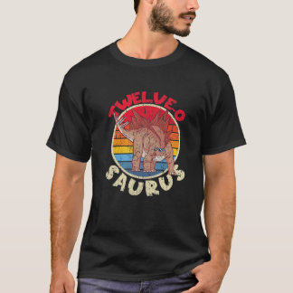 Camiseta 12 Aniversário 12 O Saurus Stegosaurus I Família
