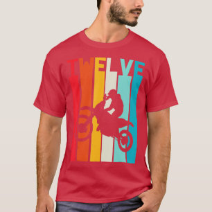 Camiseta 12 Aniversário Retro Motocross 12 Anos Meninos Rap