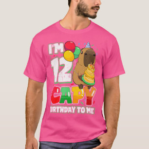 Camiseta 12 Anos Capy Birthday Para Mim 12 Boné De Aniversá