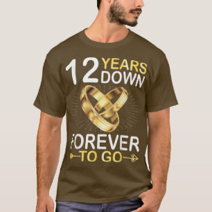 Camiseta 12 Anos Casados Para Sempre Para Ir Feliz Casado H